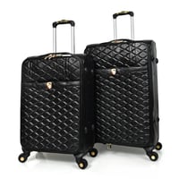 مورانو طقم شنطة سفر جلد اربع قطع أسود