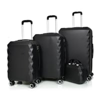 مورانو طقم شنط سفر فايبر 4 قطع أسود