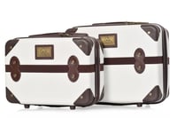 طقم شنط سفر كلاسيك مورانو من7 قطع فايبر و جلد بيج...