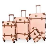 مورانو طقم شنط سفر كلاسيك جلد اربع قطع وردي