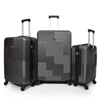 طقم شنط سفر من ويفز 3 قطع فايبر عصري رمادي