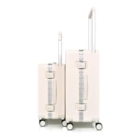 مورانو طقم شنط سفر فاخر قطعتين الومنيوم بيج