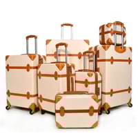 طقم شنط سفر كلاسيك مورانو من7 قطع فايبر و جلد فاخر...