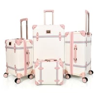 طقم شنط سفر كلاسيك جلد بلكامل مورانو اربع قطع بيجي...