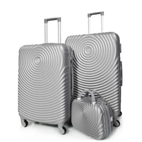 مورانو طقم شنط سفر فايبر ثلاث قطع مع شنطة مكياج بت...