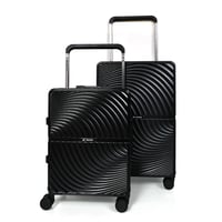 مورانو طقم شنط سفر فاخر قطعتين الامنيوم أسود