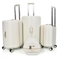 طقم شنط سفر مورانو 4 قطع بتصميم أسطواني جديد بيج