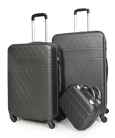 طقم شنط سفر مورانو فايبر 4 قطع لون رمادي