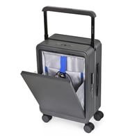 مورانو شنط سفر فايبر 20 انش بجيب أمامي رصاصي