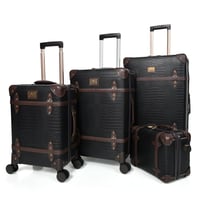 طقم شنط سفر كلاسيك جلد منقوش بلكامل مورانو اربع قط...