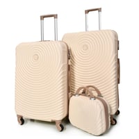 مورانو طقم شنط سفر فايبر ثلاث قطع مع شنطة مكياج بت...