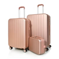 مورانو طقم شنط سفر فايبر اربع قطع روز جولد