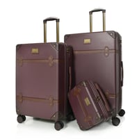 شنط سفر مورانو فايبر مكونة من 4 قطع فاخره لون عودي...