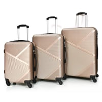 مورانو طقم شنط سفر فايبر 3 قطع مخطط ذهبي