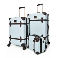 طقم شنط سفر كلاسيك جلد بلكامل مورانو اربع قطع سماو...