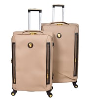 طقم حقائب سفر 4قطع من مورانو جلد فاخر بيج كاكي