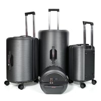 طقم شنط سفر مورانو 4 قطع بتصميم أسطواني جديد رمادي