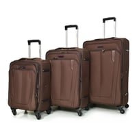 مورانو طقم شنط سفر قماش ثلاثة قطع بني