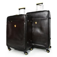 مورانو طقم شنطة سفر جلد كلاسيك سادة اربع قطع كوفي