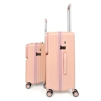 مورانو طقم شنط سفر فايبر 2 قطع وردي