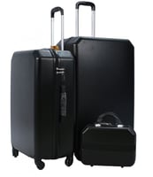 مورانو طقم شنط سفر فايبر من 5 قطع متين أسود