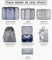 مورانو طقم منظم حقيبة سفر مكون من 7 قطع بيج