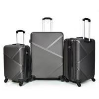 مورانو طقم شنط سفر فايبر 3 قطع مخطط رمادي