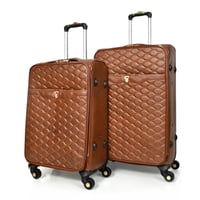 مورانو طقم شنطة سفر جلد اربع قطع بني