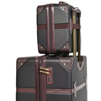 مورانو شنط سفر فايبر ثلاثة قطع مع مكياج أسود وبني