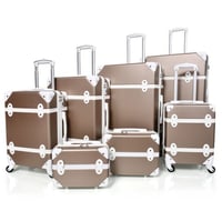 طقم شنط سفر كلاسيك مورانو من7 قطع فايبر و جلد فاخر...