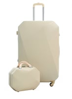 طقم شنط سفر مورانو فايبر بتصميم هندسي 6 قطع بيج