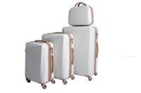 مورانو طقم شنط سفر فايبر بسحاب توسعة 4 قطع رمادي