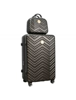 ستار لاين طقم شنط سفر فايبر بسحاب توسعة 5 قطع بني...