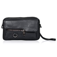 شنطة يد جلد بمقبض معصم مع فتحة داخلية للنقود والبط...