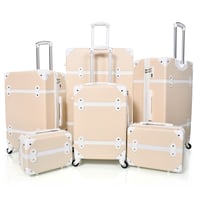 طقم شنط سفر كلاسيك مورانو من7 قطع فايبر و جلد فاخر...