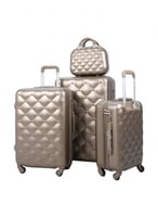 مورانو طقم شنط سفر فايبر متكامل من 4 قطع مع شنط مك...