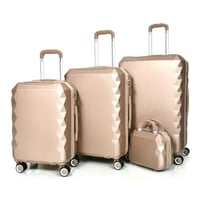 مورانو طقم شنط سفر فايبر 4 قطع ذهبي