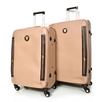 مورانو طقم شنطة سفر جلد كلاسيك سادة اربع قطع بيج