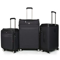 مورانو طقم شنط سفر قماش ثلاثة قطع أسود