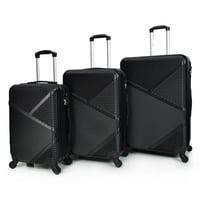 مورانو طقم شنط سفر فايبر 3 قطع مخطط اسود