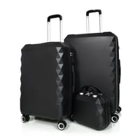 مورانو طقم شنط سفر فايبر 4 قطع أسود