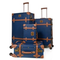 مورانو طقم شنط سفر كلاسيك جلد اربع قطع كحلي