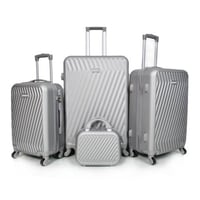 مورانو طقم شنط سفر فايبر 4 قطع سلفر