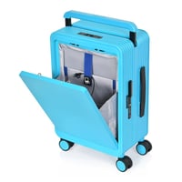 مورانو شنط سفر فايبر 20 انش بجيب أمامي سماوي