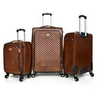 مورانو طقم شنطة سفر جلد اربع قطع بني غامق