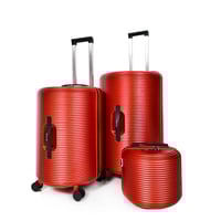 طقم شنط سفر مورانو 4 قطع بتصميم أسطواني جديد أحمر