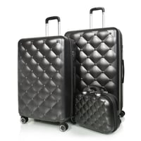 مورانو طقم شنط سفر فايبر بسحاب توسعة 6 قطع رمادي