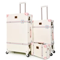 مورانو طقم شنط سفر كلاسيك جلد بلكامل اربع قطع وردي...