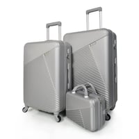 مورانو طقم شنط سفر فايبر 4قطع رمادي