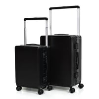 مورانو طقم شنط سفر فاخر قطعتين الومنيوم أسود